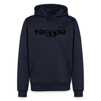 REGGAE pour la vie - Sweat à capuche Premium bio Homme - bleu marine - Devant - Nico (187cm)