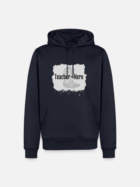 Teacher gleich Hero - Männer Premium Bio Hoodie - Navy