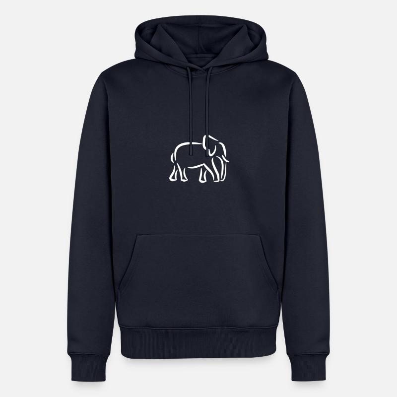Éléphant blanc - Sweat à capuche Premium bio Homme - bleu marine