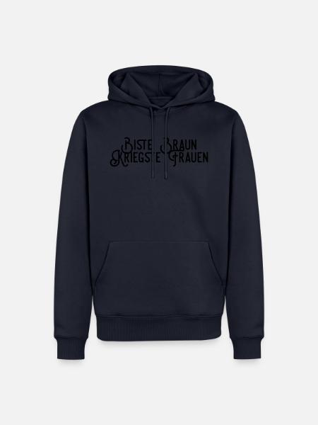 Biste Braun Kriegste Frauen - Männer Premium Bio Hoodie - Navy