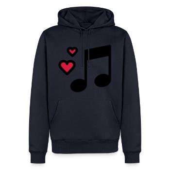 Romantic music note - Men’s Premium Organic Hoodie - navy - Front - Nico (187cm)