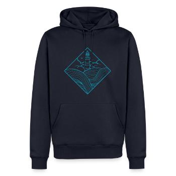 phare - Sweat à capuche Premium bio Homme - bleu marine - Devant - Nico (187cm)