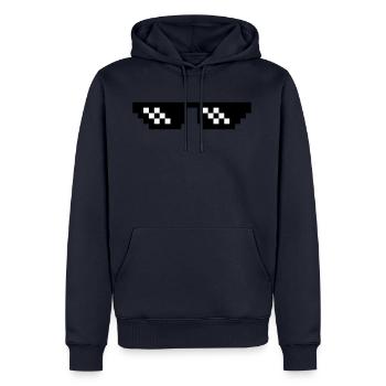 pixel sonnenbrille deal with it entspann dich ruhe - Männer Premium Bio Hoodie - Navy - Vorne - Nico (187cm)