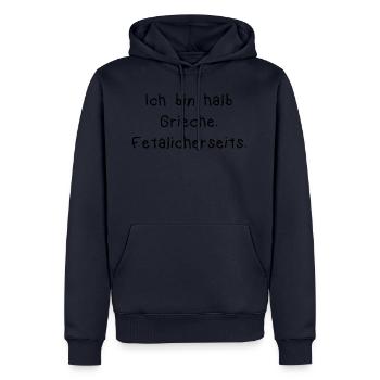 fetalicherseits - Männer Premium Bio Hoodie - Navy - Vorne - Nico (187cm)