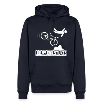 I do my own Stunts - Männer Premium Bio Hoodie - Navy - Vorne - Nico (187cm)