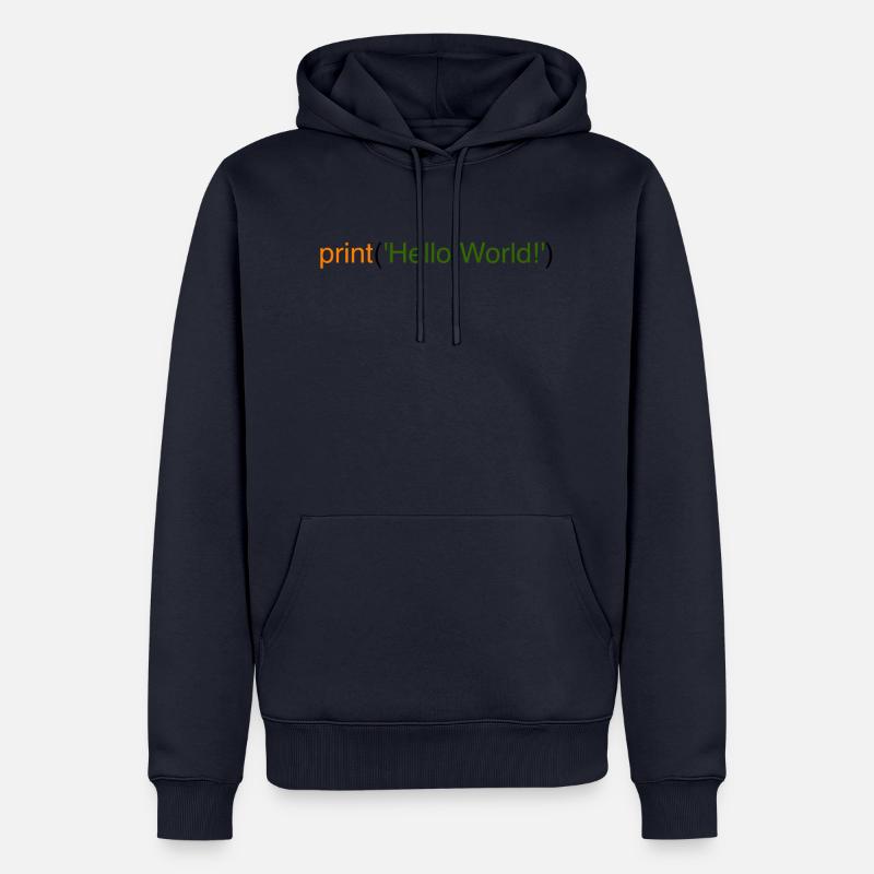 Bonjour le monde Python - Sweat à capuche Premium bio Homme - bleu marine