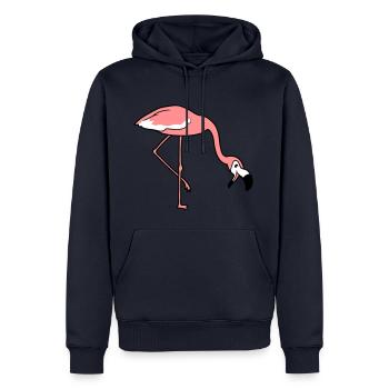 lachen mund auf essen trinken beugen unten flaming - Männer Premium Bio Hoodie - Navy - Vorne - Nico (187cm)