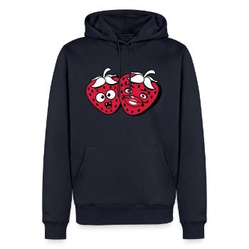 team paar paerchen liebe verliebt frau weiblich ma - Männer Premium Bio Hoodie - Navy - Vorne - Nico (187cm)