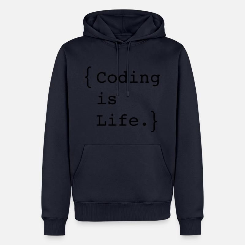 Coding - Männer Premium Bio Hoodie - Navy