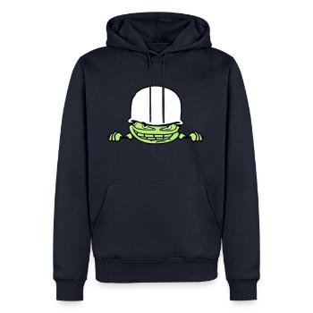 wand mauer gesicht kopf soldat tarnmuster krieg ar - Männer Premium Bio Hoodie - Navy - Vorne - Nico (187cm)