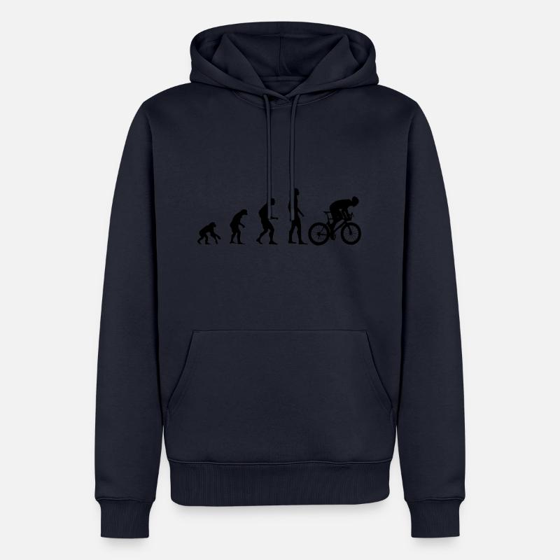 Evolution Biker - Sweat à capuche Premium bio Homme - bleu marine