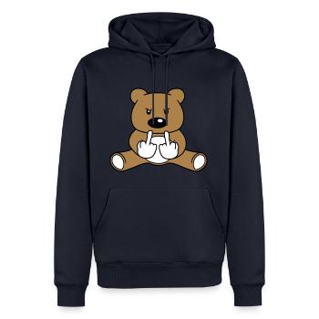 boese gemein beleidigung wichser fuck you off mitt - Männer Premium Bio Hoodie - Navy - Vorne - Nico (187cm)
