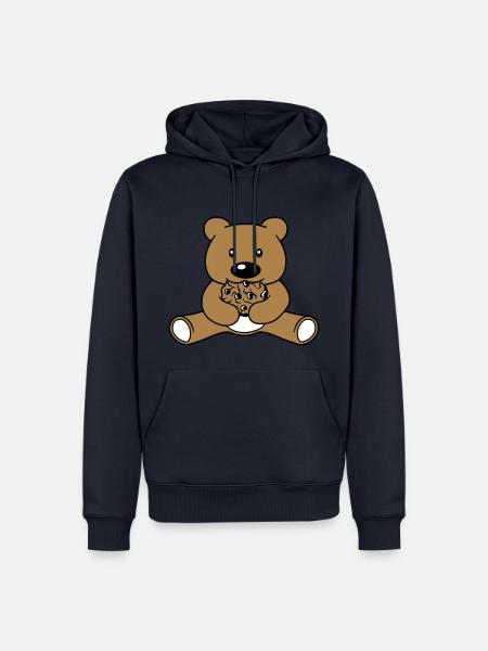 cookie essen keks hunger lecker knabbern baer sues - Männer Premium Bio Hoodie - Navy