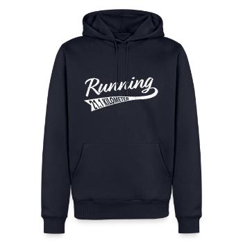 Courir 21.1 kilomètres demi-marathon coureur cadeau - Sweat à capuche Premium bio Homme - bleu marine - Devant - Nico (187cm)
