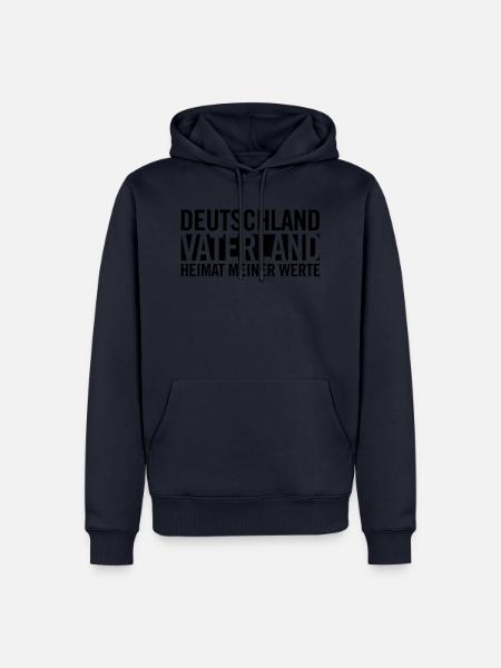 Deutschland Vaterland Heimat meiner Werte black - Männer Premium Bio Hoodie - Navy