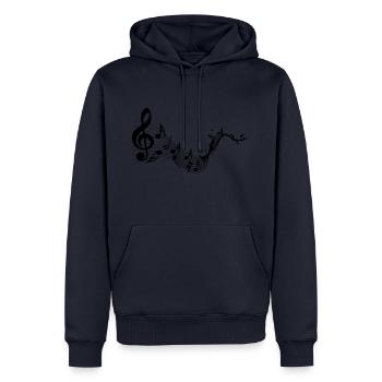Musik Noten Fluss Geschenk Idee Musiker - Männer Premium Bio Hoodie - Navy - Vorne - Nico (187cm)