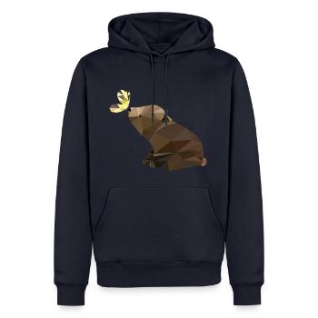 Ours avec papillon, bébé ours, doux - Sweat à capuche Premium bio Homme - bleu marine - Devant - Nico (187cm)