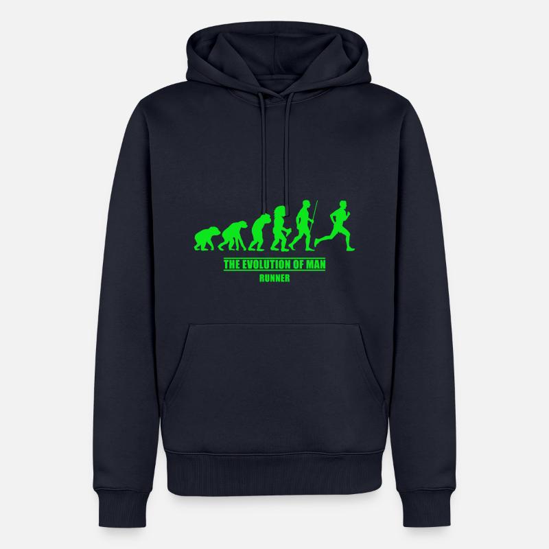 Läufer Evolution Läufer - Männer Premium Bio Hoodie - Navy