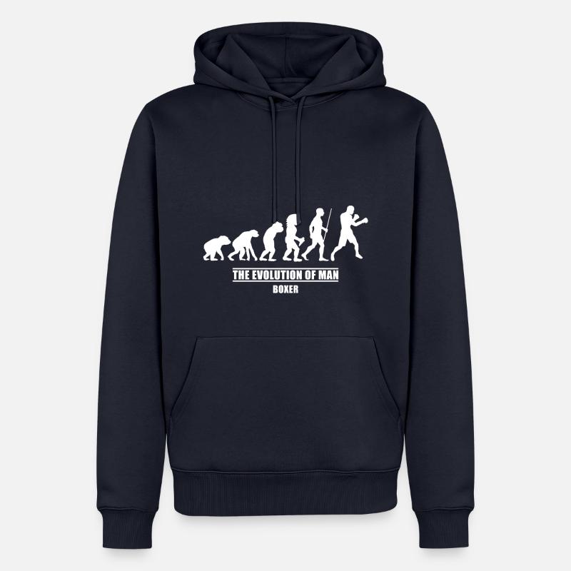 Boxer evolution shirt - Männer Premium Bio Hoodie - Navy