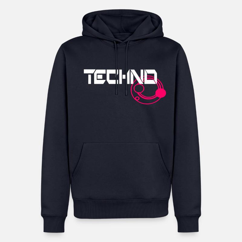 Techno Music Music Patch Design - Sweat à capuche Premium bio Homme - bleu marine