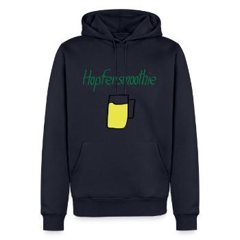 Hopfensmoothie Bier - Männer Premium Bio Hoodie - Navy - Vorne - Nico (187cm)