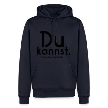 Du kannst. Ende der Geschichte. - Männer Premium Bio Hoodie - Navy - Vorne - Nico (187cm)