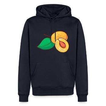 Mirabelle Prune jaune Prune - Sweat à capuche Premium bio Homme - bleu marine - Devant - Nico (187cm)