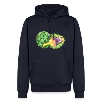Artischocke - Männer Premium Bio Hoodie - Navy - Vorne - Nico (187cm)