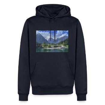 Bergblick - Männer Premium Bio Hoodie - Navy - Vorne - Nico (187cm)
