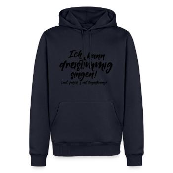 falsch singen Sänger Karaoke talentfrei Geschenk - Männer Premium Bio Hoodie - Navy - Vorne - Nico (187cm)