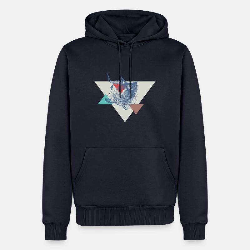 Conception de triangle de vache - Sweat à capuche Premium bio Homme - bleu marine