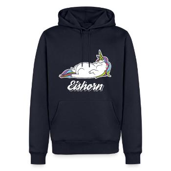 iceHorn - Men’s Premium Organic Hoodie - navy - Front - Nico (187cm)