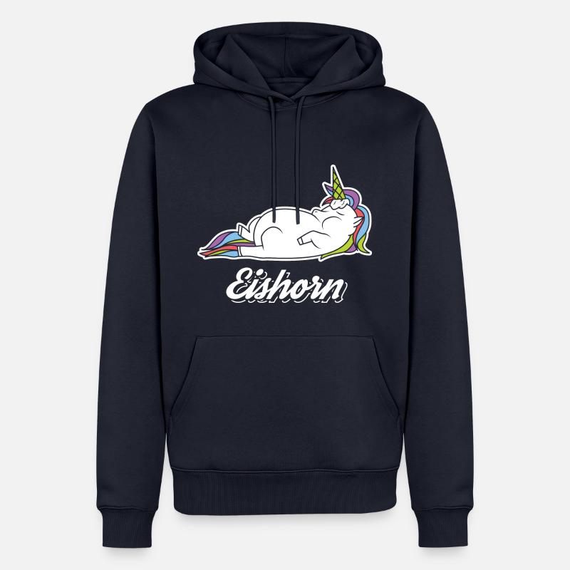 iceHorn - Sweat à capuche Premium bio Homme - bleu marine