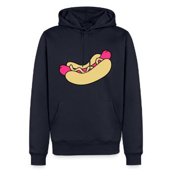 Hot Dog - Männer Premium Bio Hoodie - Navy - Vorne - Nico (187cm)