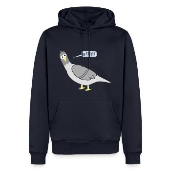 City pigeons GOUROU - Sweat à capuche Premium bio Homme - bleu marine - Devant - Nico (187cm)