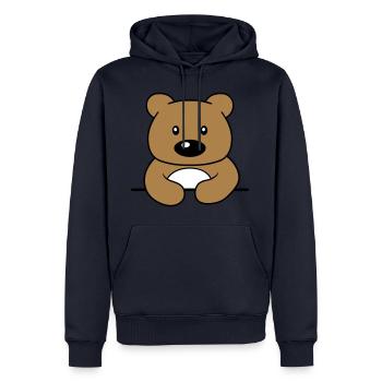 rahmen text schreiben teddy grizzly baer baerchen - Männer Premium Bio Hoodie - Navy - Vorne - Nico (187cm)