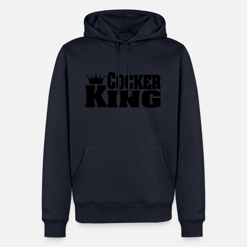 COCKER KING Cocker - Sweat à capuche Premium bio Homme - bleu marine