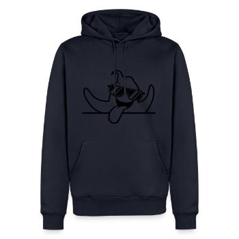 text write space field cool sunglasses grim - Men’s Premium Organic Hoodie - navy - Front - Nico (187cm)