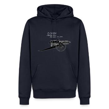 Vintage Retro Style Gatling Gun - Men’s Premium Organic Hoodie - navy - Front - Nico (187cm)