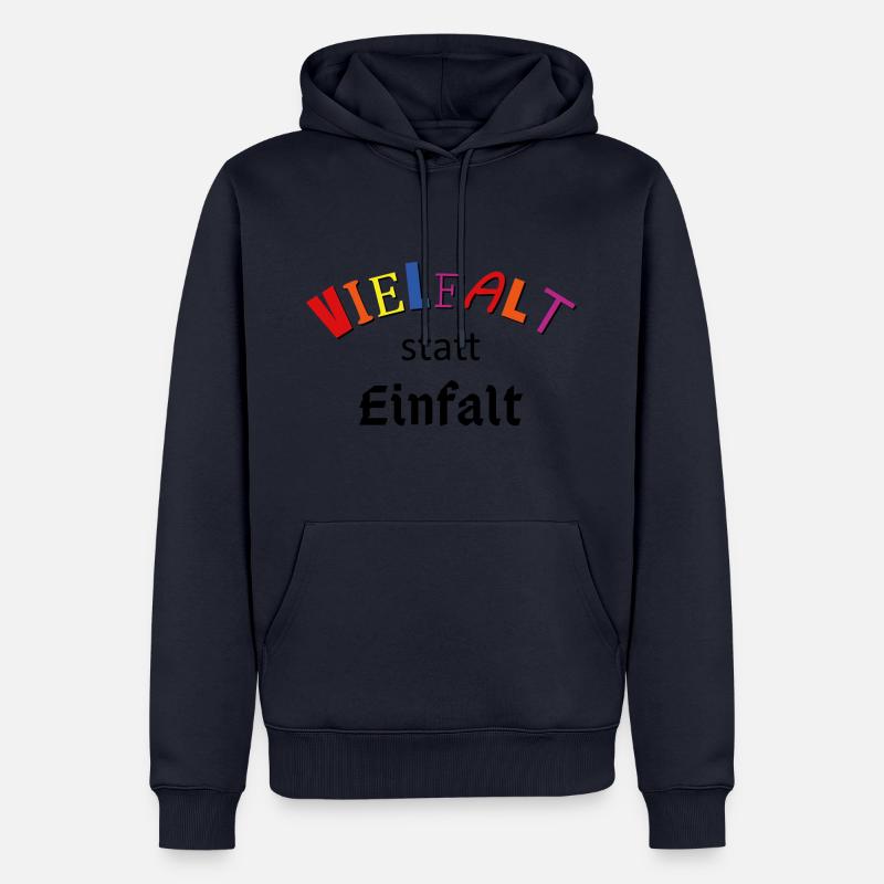 Vielfalt statt Einfalt - Männer Premium Bio Hoodie - Navy