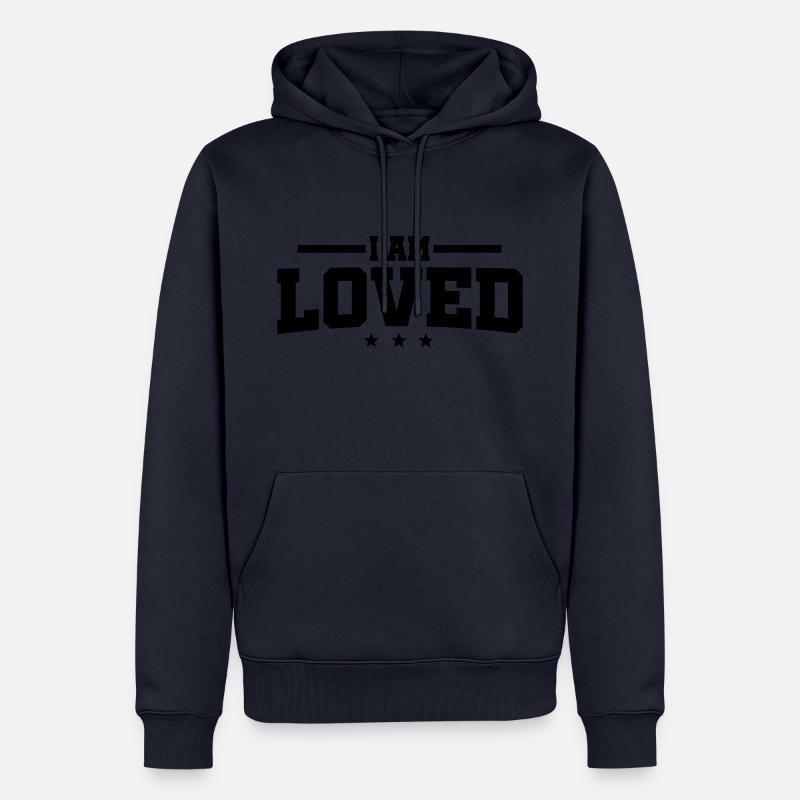 I am loved - Männer Premium Bio Hoodie - Navy