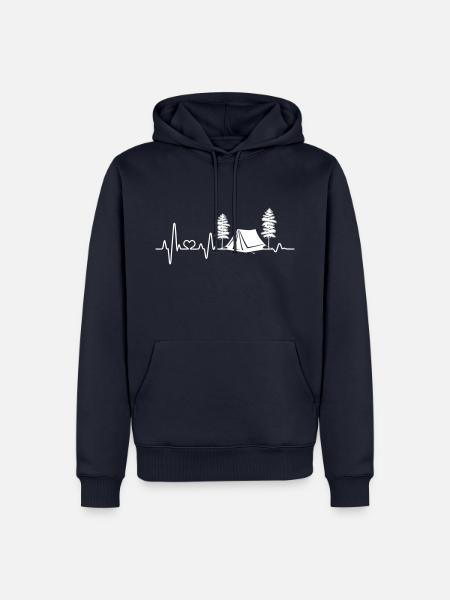 Zelt zelten Herzschlag campen Natur Camper Natur - Männer Premium Bio Hoodie - Navy