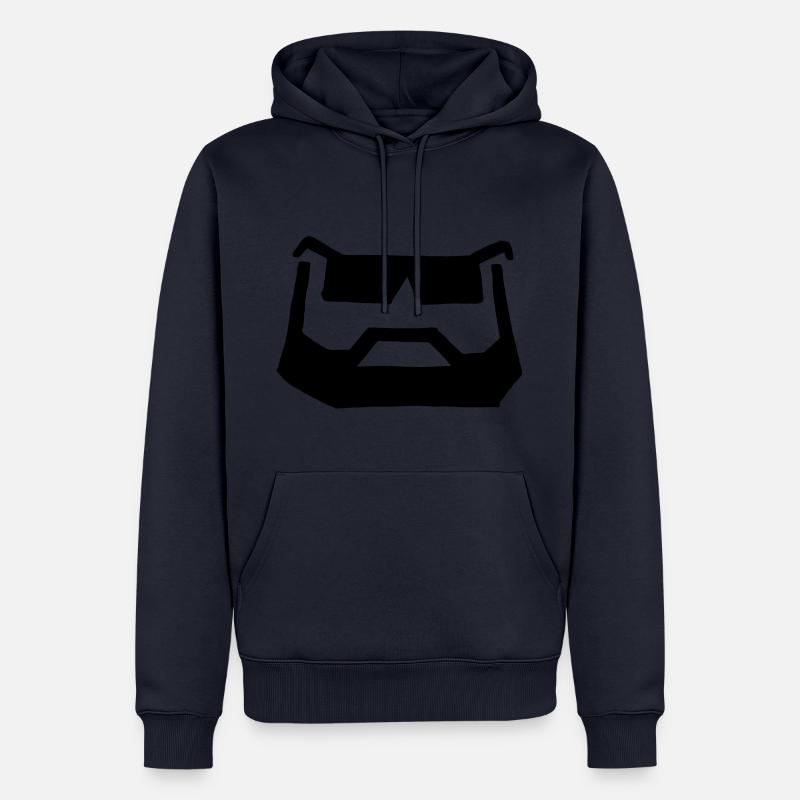 bart brille - Männer Premium Bio Hoodie - Navy