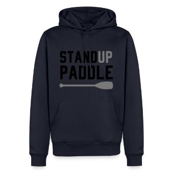 Stand up pagayer surf canot d'aviron - Sweat à capuche Premium bio Homme - bleu marine - Devant - Nico (187cm)