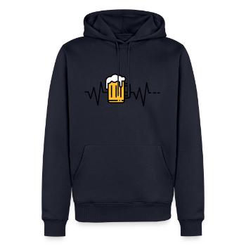 Bière de battement de coeur - Sweat à capuche Premium bio Homme - bleu marine - Devant - Nico (187cm)