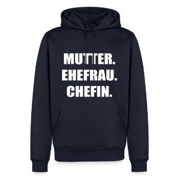 Mutter - Männer Premium Bio Hoodie - Navy - Vorne - Nico (187cm)