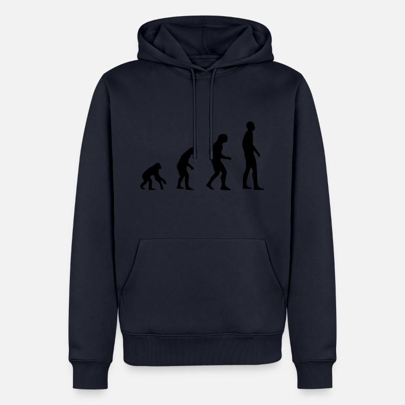 Evolution - Männer Premium Bio Hoodie - Navy