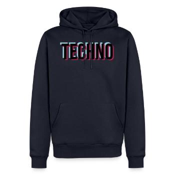 Trippy techno - Men’s Premium Organic Hoodie - navy - Front - Nico (187cm)