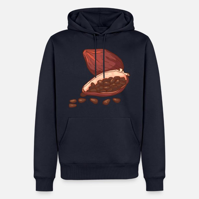 Cacao choucé chocolat cacao fèves - Sweat à capuche Premium bio Homme - bleu marine