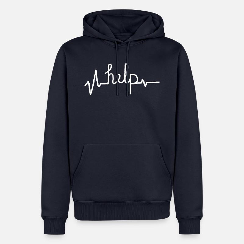help -hilfe - Männer Premium Bio Hoodie - Navy